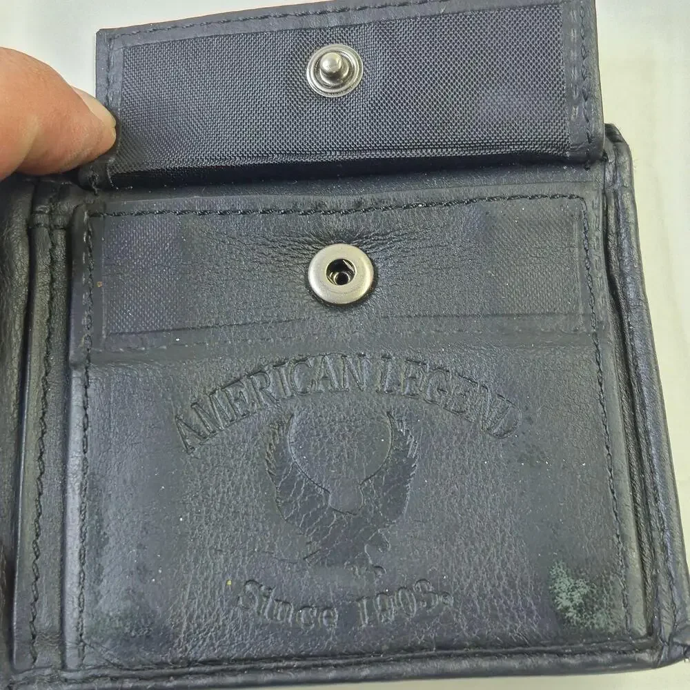 Harley-Davidson Wallet Mens One Size Black Leather Bifold American Legend